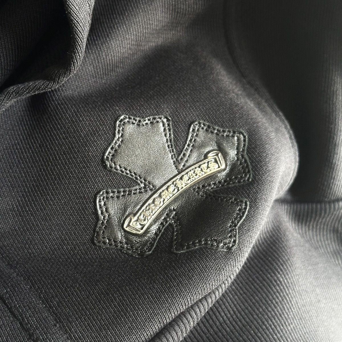 Chrome Hearts Chrome Hearts Black Leather Horseshoe Patch Zip Up Hoodie Size US XL / EU 56 / 4 - 5 Thumbnail