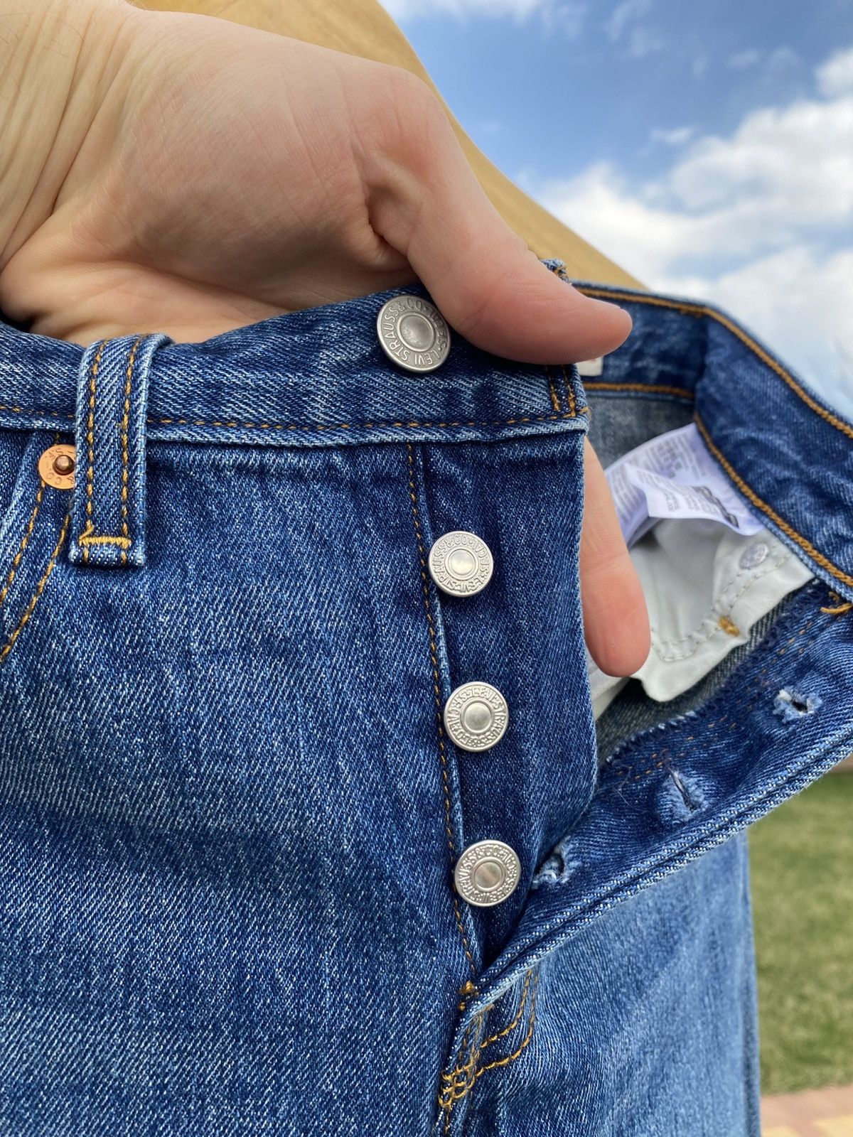 Levi's × Vintage Deadstock Levi’s White Oak Cone Denim Jeans Rare W23 XSS-XS Size 23" - 6 Thumbnail