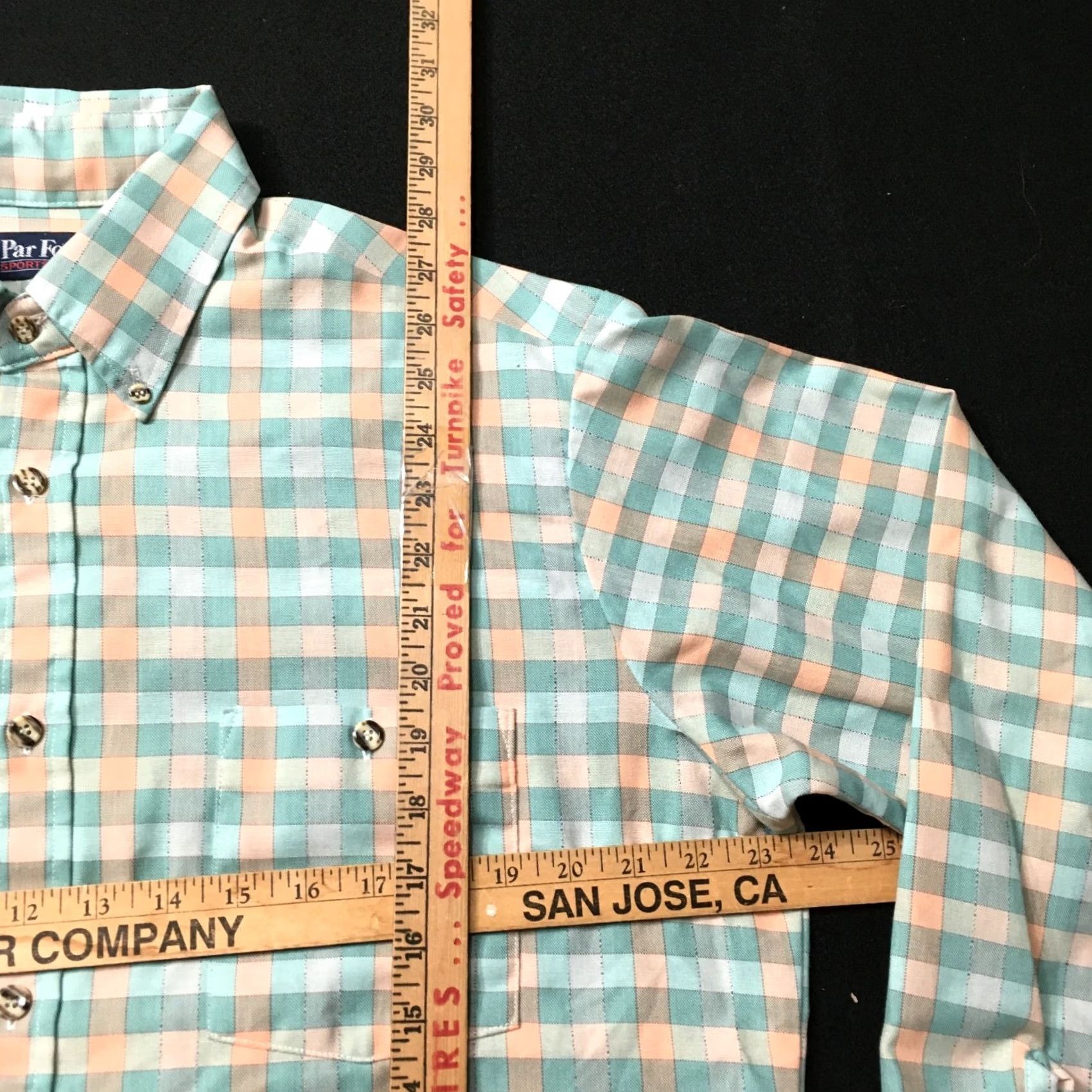 Vintage VINTAGE Par Four Button Up Shirt Long Sleeve Plaid Checkered large green Mens Size US L / EU 52-54 / 3 - 6 Thumbnail