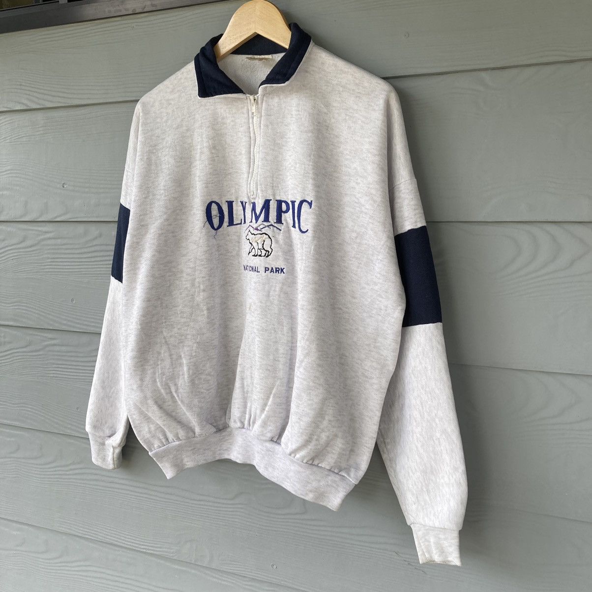 Vintage Vintage 90s Olympic National Park Sweatshirt Quater Zip Size US L / EU 52-54 / 3 - 3 Thumbnail