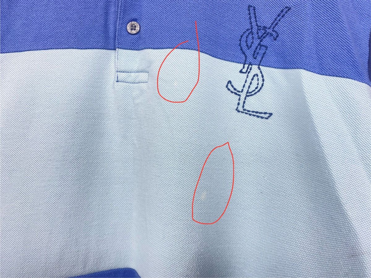 Saint Laurent Paris Yves Saint Laurent Striped Polo Shirt Big Logo YSL Preppy Size US M / EU 48-50 / 2 - 8 Thumbnail