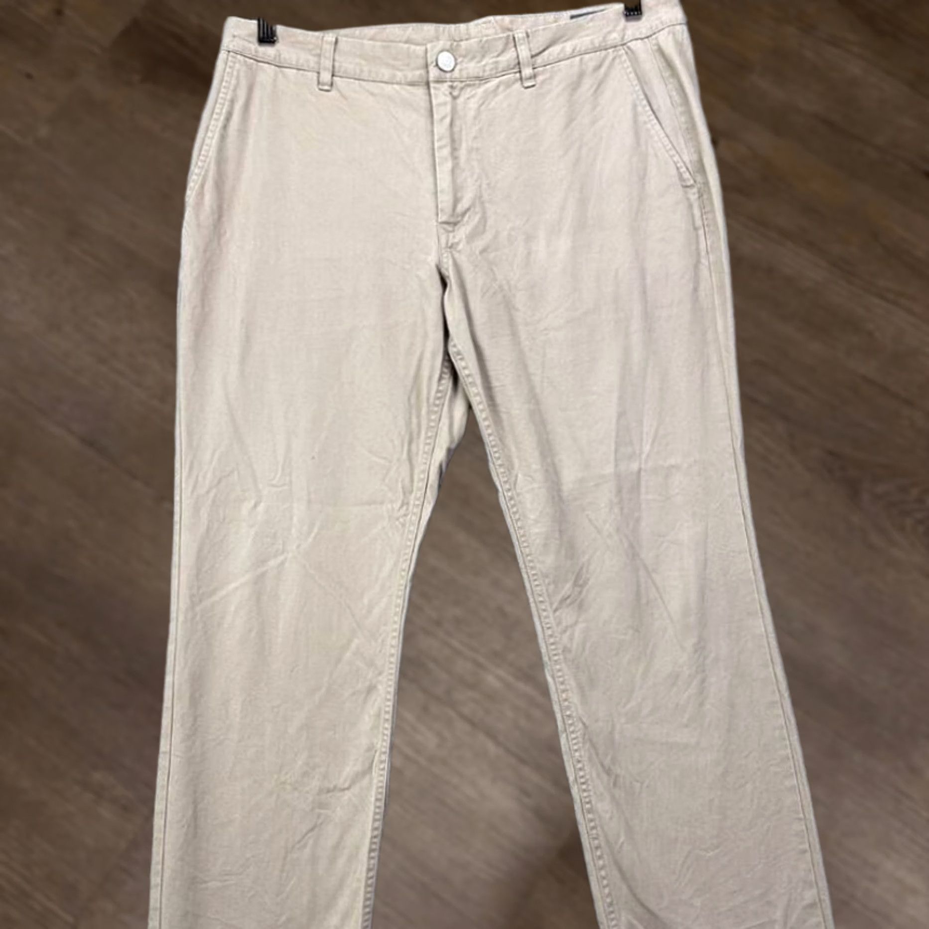 Bonobos Bonobos Khakis Pants Mens 35X32 Beige Stretch Chino Flat Front Casual Pocket(Front) w/ Button Zip Size US 35 - 1 Thumbnail