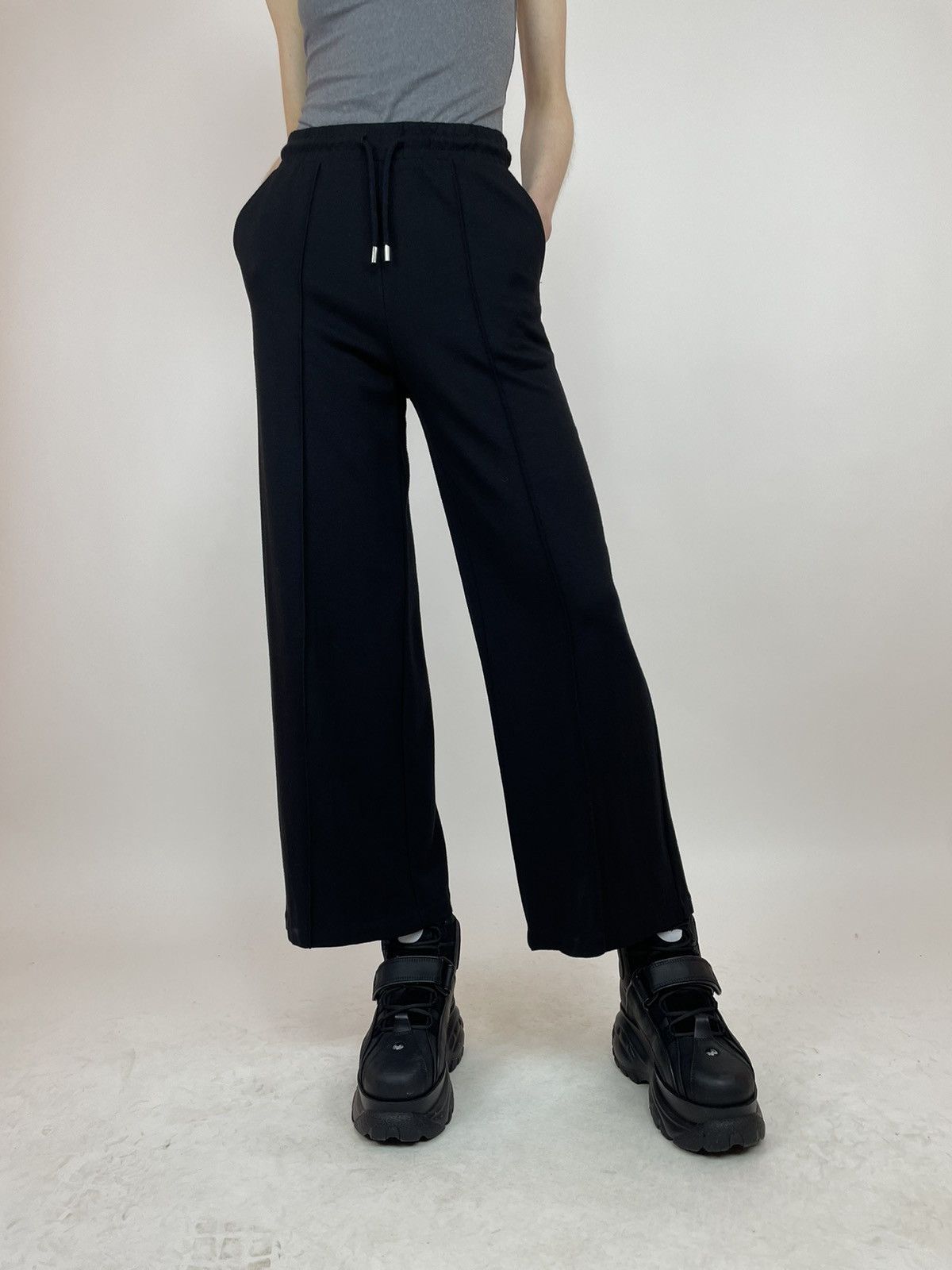 Japanese Brand × Selected Homme SELECTED HOMME Wide legs black Cropped pants Size 26" / US 2 / IT 38 - 2 Thumbnail