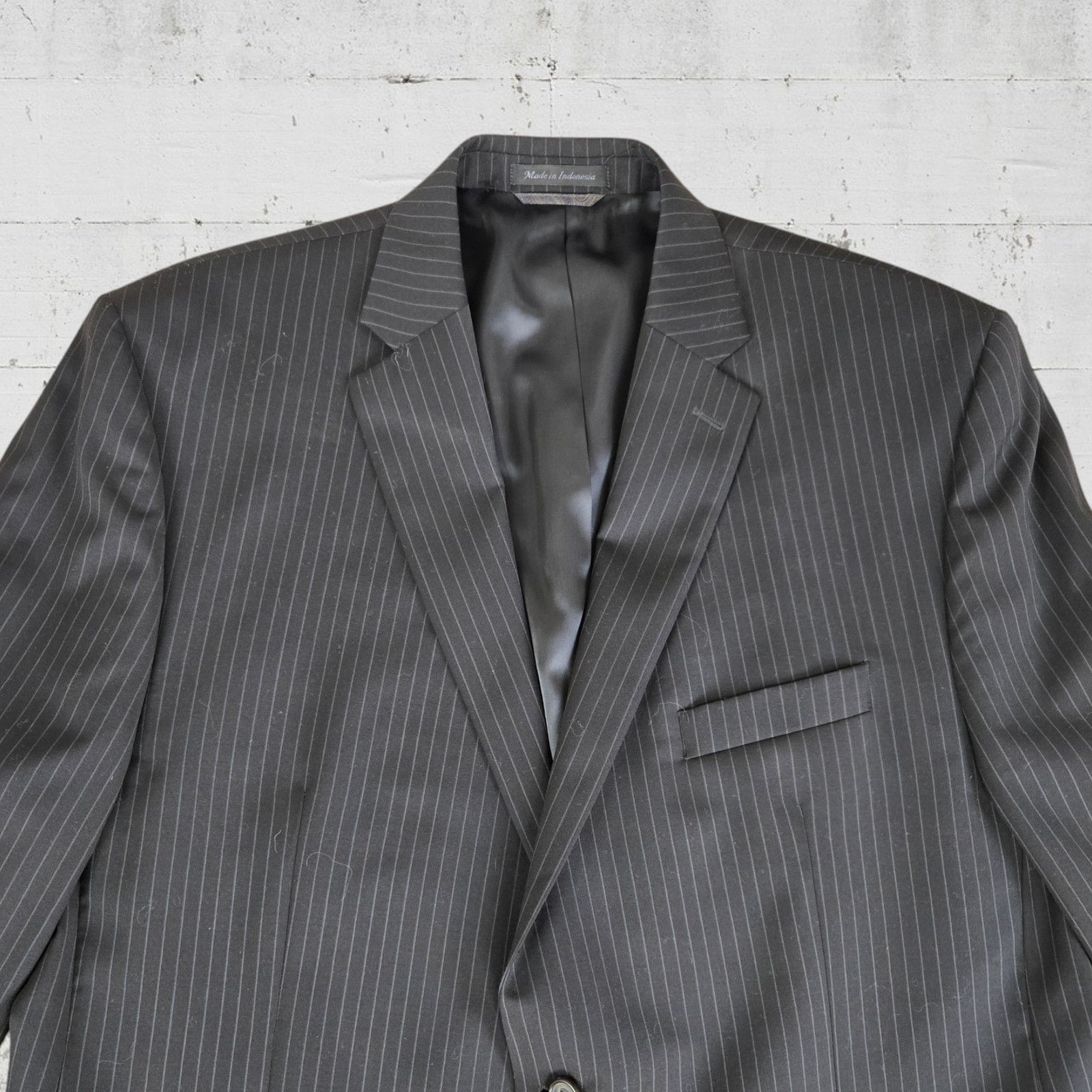 Lauren Ralph Lauren Y2K LRL Black Pinstripe Wool Suit Jacket Size 48 Size 48R - 3 Thumbnail