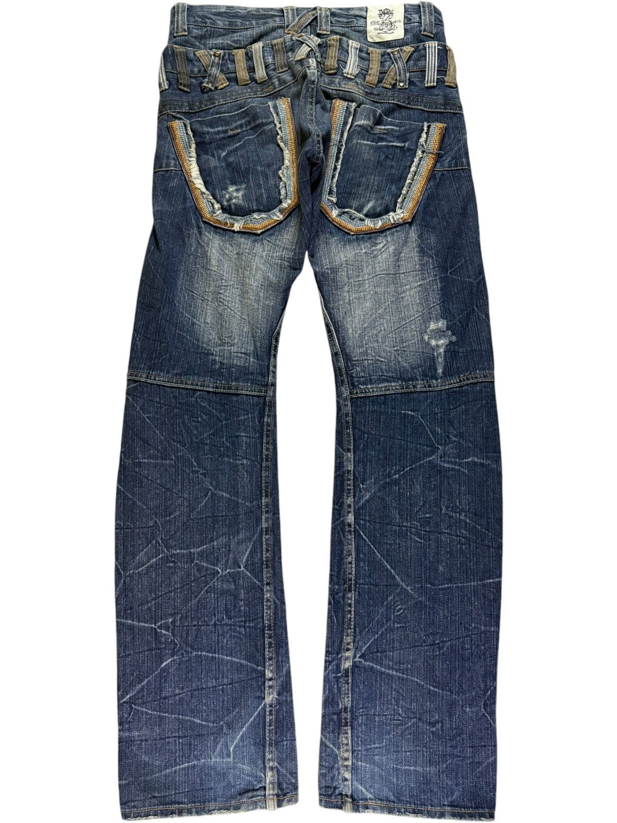 Japanese Brand Vintage Japanese Brand Double Waist Distressed Loose Jeans Size US 31 - 2 Thumbnail