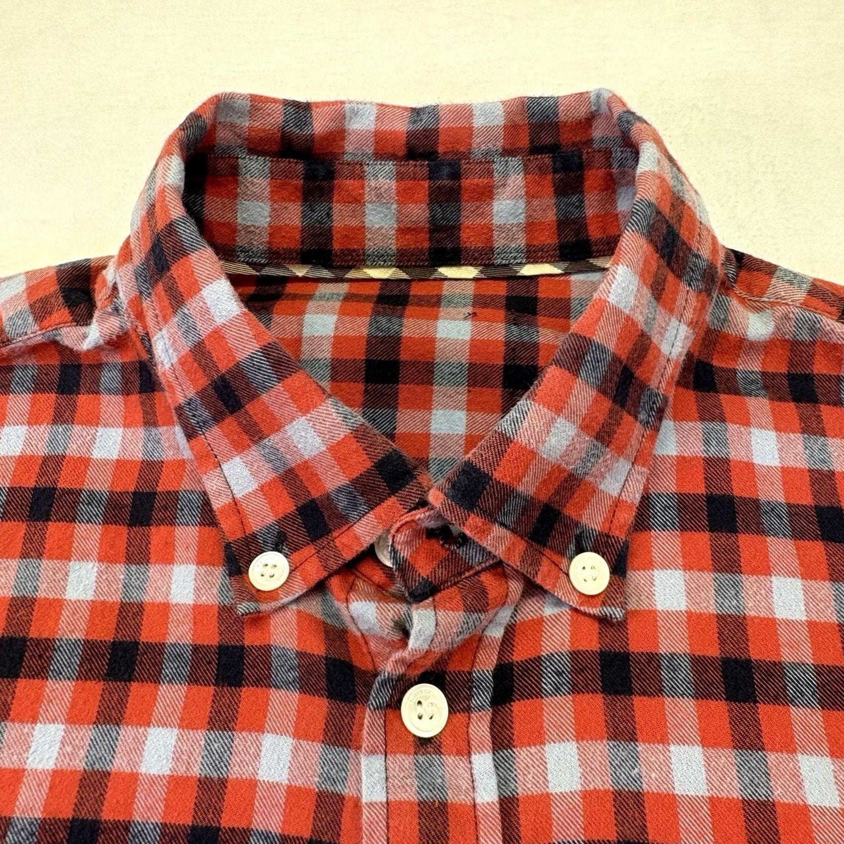 Aquascutum Aquascutum Shirt Mens M Red Navy Flannel Tattersall Plaid Long Sleeve Button Down Size US M / EU 48-50 / 2 - 4 Thumbnail