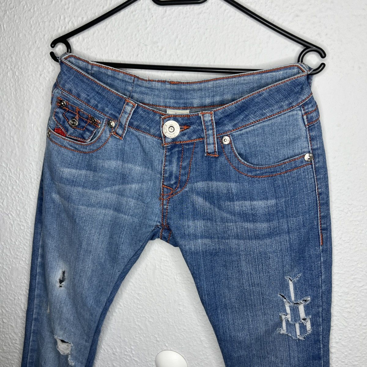 True Religion × Vintage True Religion Vintage Jeans Denim Trousers Embroidered Logo Size 26" / US 2 / IT 38 - 5 Thumbnail