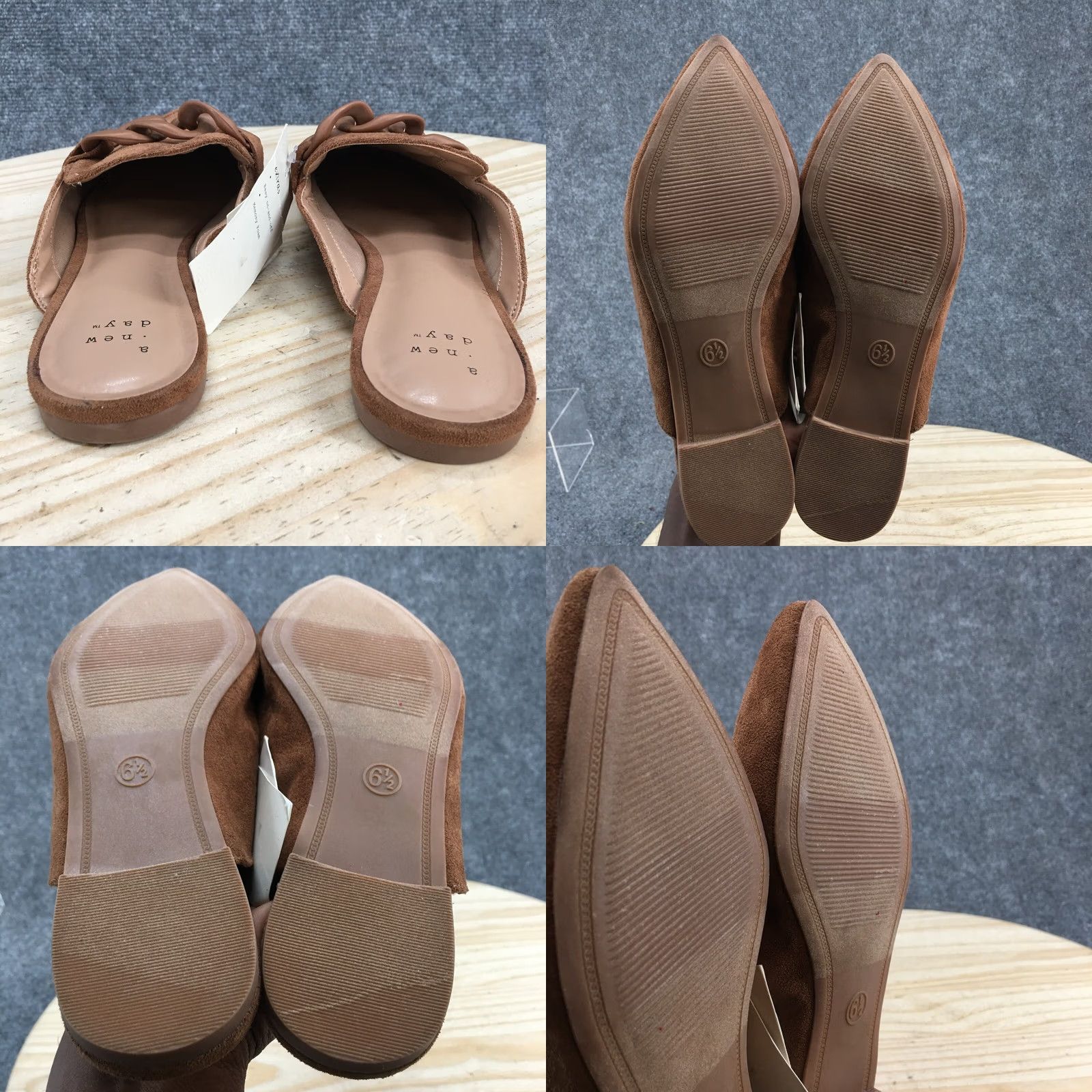 Vintage A New Day Sandals Womens 6.5 Slide Brown Slip On Casual Comfort Pointed Toe NEW Size US 7 / IT 37 - 8 Thumbnail