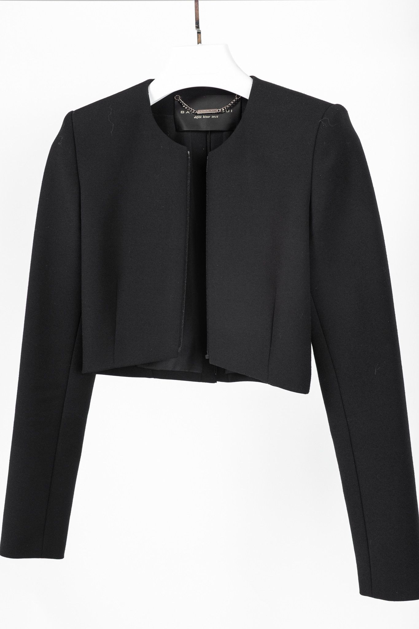 Barbara Bui Barbara Bui AW/15 Runway Black Cropped Zip Jacket Size XS / US 0-2 / IT 36-38 - 3 Thumbnail