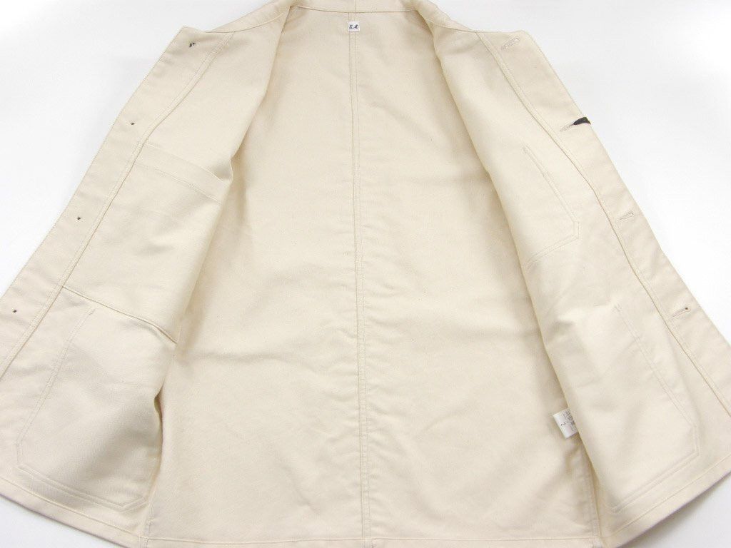 Japanese Brand Ets Matériaux French Moleskin Ivory Chore coat work jacket Size US L / EU 52-54 / 3 - 5 Thumbnail