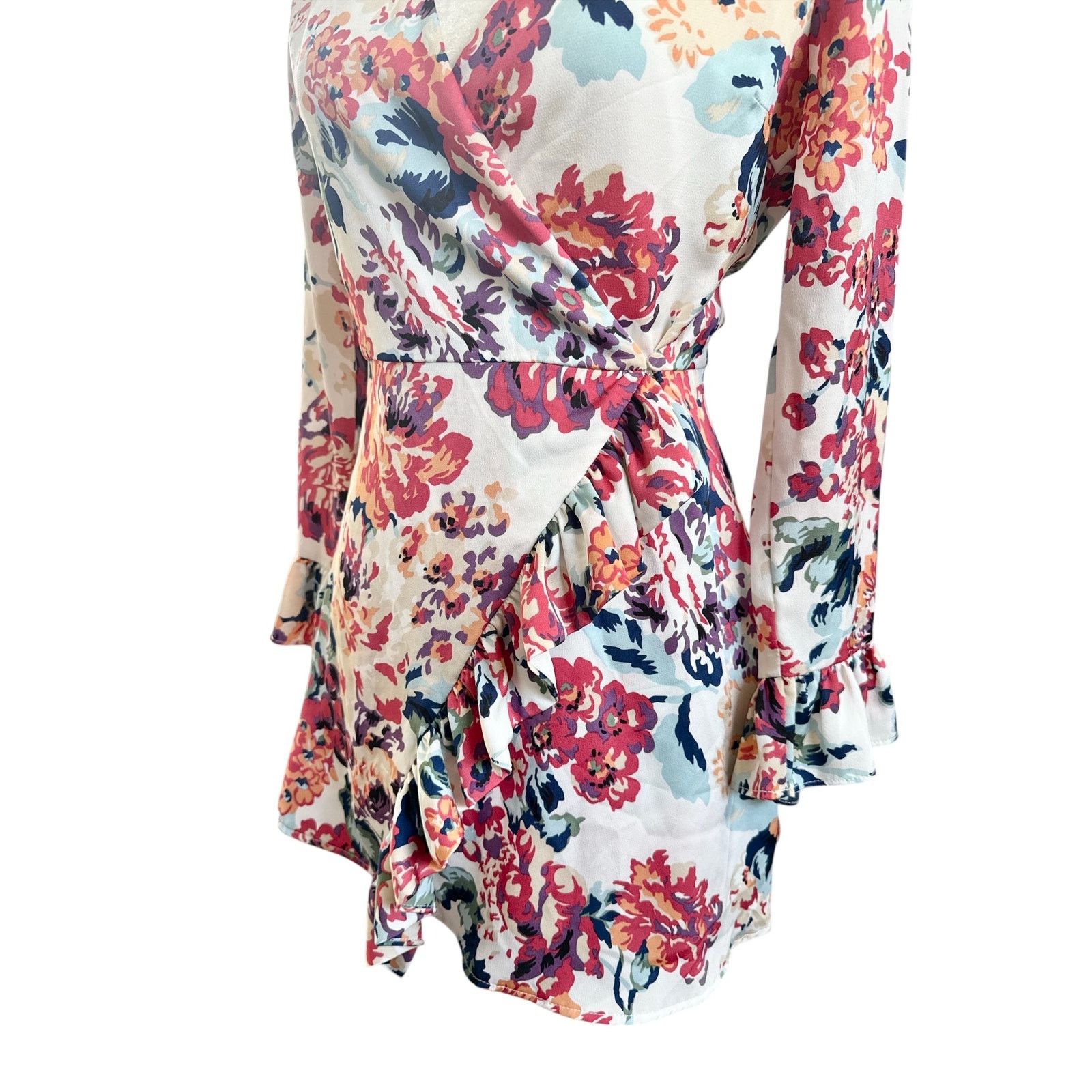 Other Pomelo Women’s Floral Wrap Front Romper Dress Small Size S / US 4 / IT 40 - 3 Thumbnail