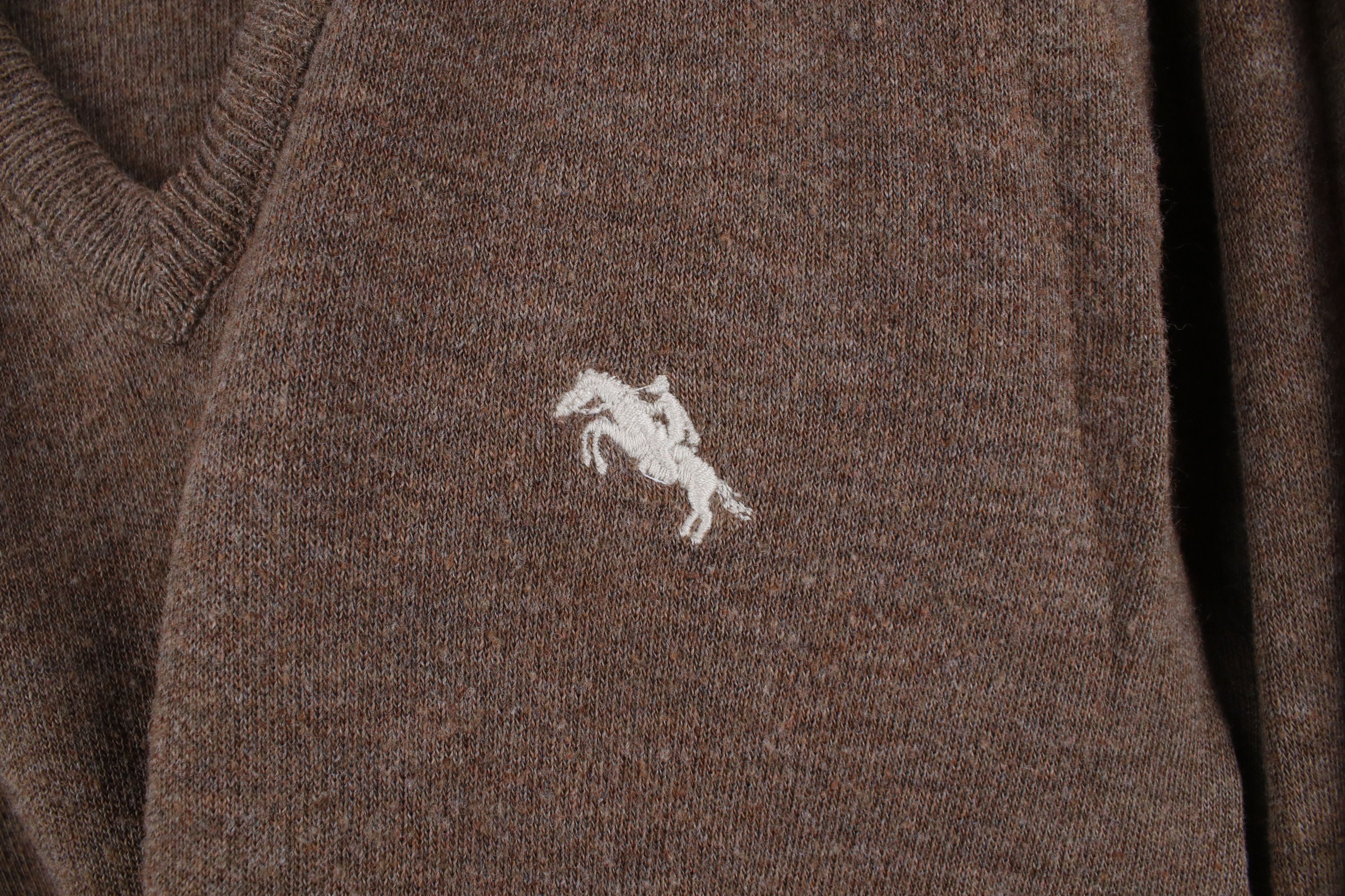 Vintage Vintage 70s Streetwear Equestrian V-Neck Sweater Brown USA Size US M / EU 48-50 / 2 - 4 Thumbnail