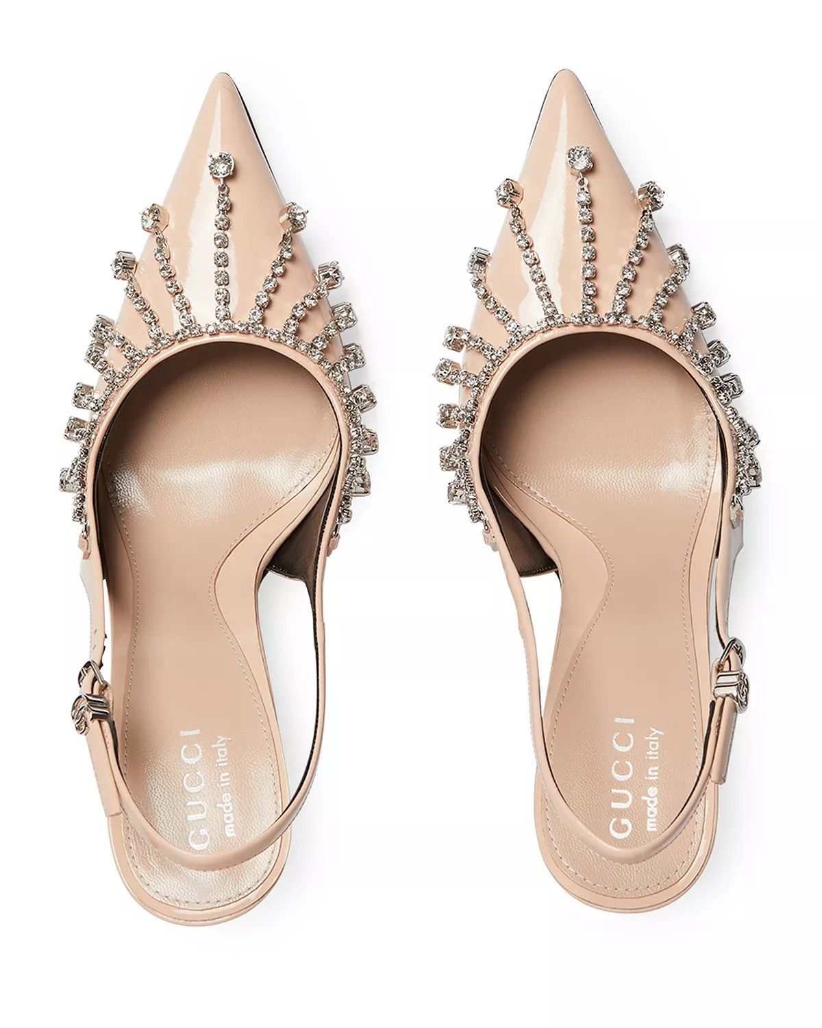 Gucci oc11z1025 Pumps With Crystal Chain in Dark Nude Size US 9 / IT 39 - 5 Thumbnail