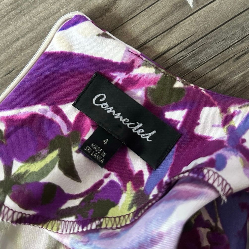 Other connected purple white floral bodycon dress Size S / US 4 / IT 40 - 3 Thumbnail