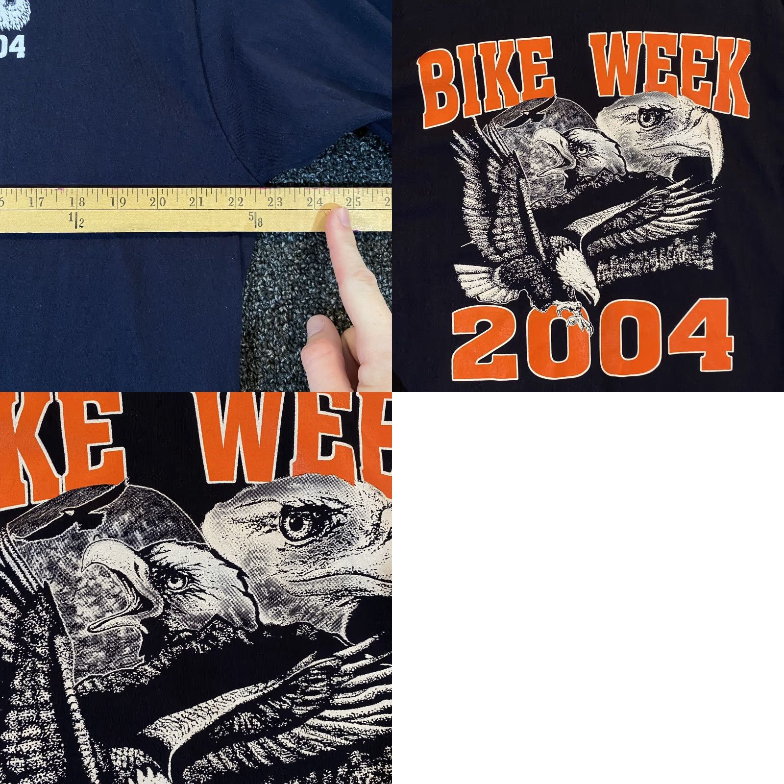 Vintage VINTAGE 2004 Bike Week Shirt Mens Large Navy Blue Tee Daytona Eagle BNK Motorcycle Shirt Mens Large Navy Blue Tee Size US L / EU 52-54 / 3 - 8 Thumbnail