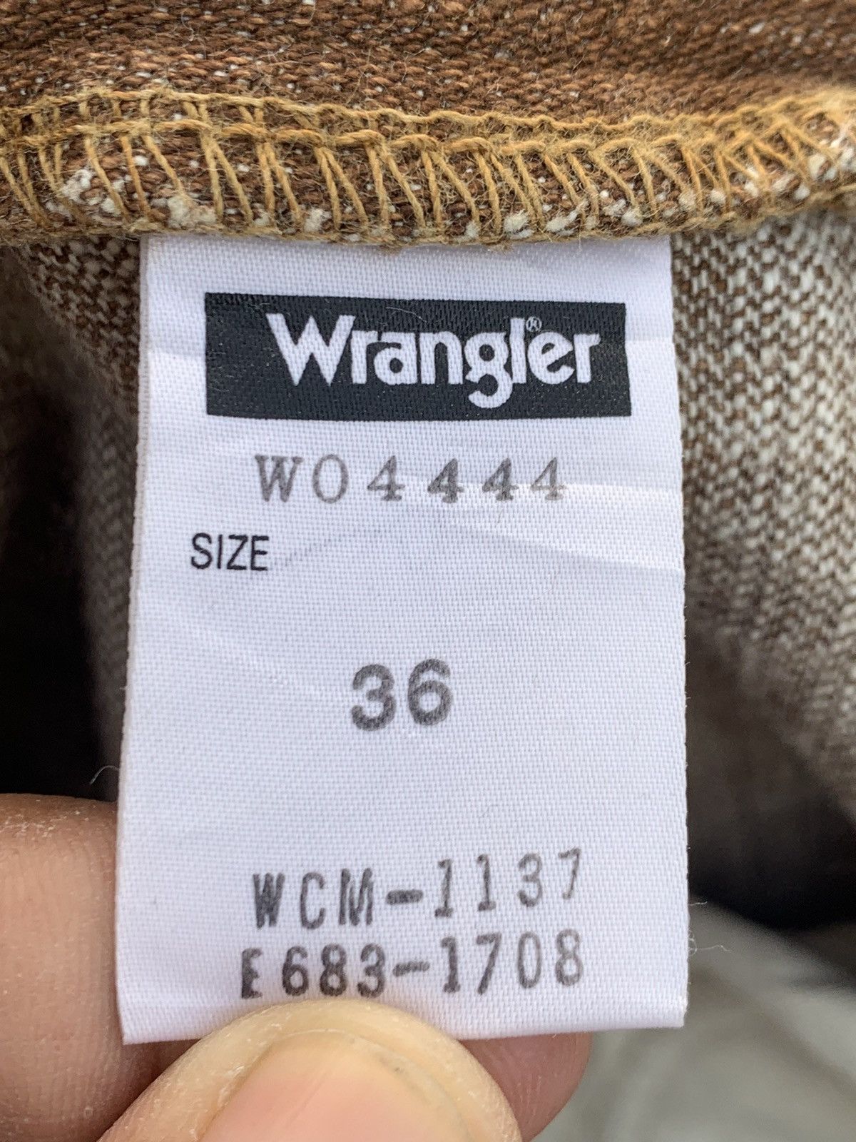 Wrangler Wrangler "Buffalo Head" Painted Brown Wash Painter Pants. Size US 36 / EU 52 - 6 Thumbnail