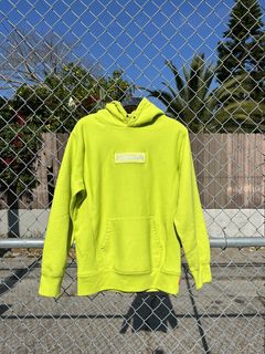 Supreme lime green box logo online hoodie