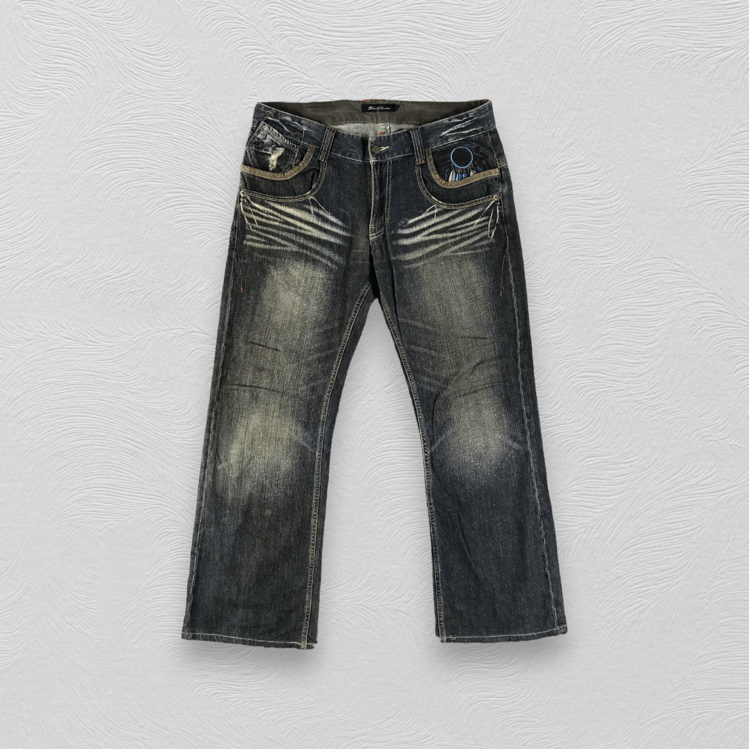 Japanese Brand Root Three Jeans Rusty Blue Patchwork Denim KJ1833 Size US 34 / EU 50 - 1 Thumbnail