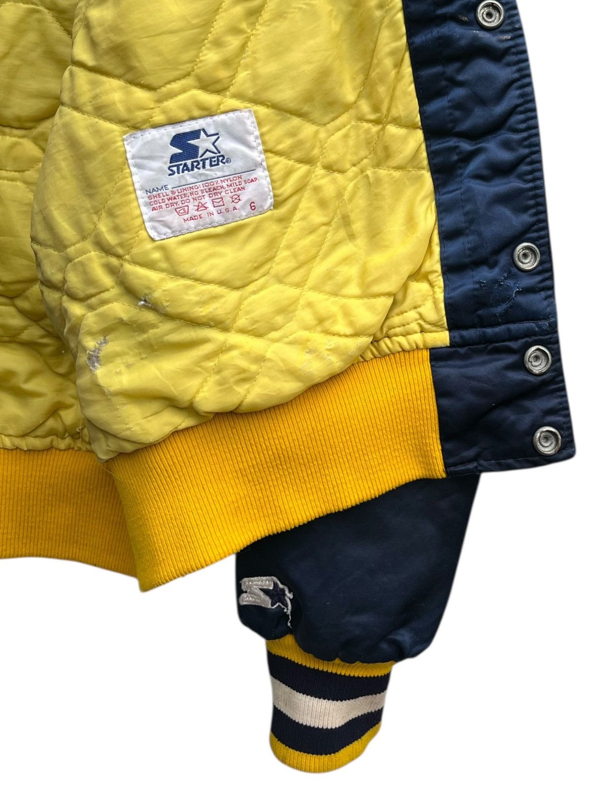 Starter Vintage Starter Michigan Wolverines Satin Varsity Jacket Size US M / EU 48-50 / 2 - 14 Thumbnail