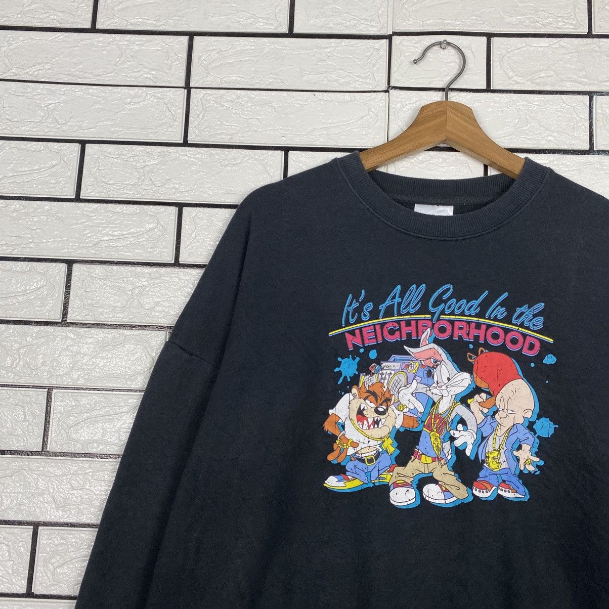 Japanese Brand 📌Vintage Sweatshirt Looney Tunes Big Logo Size US M / EU 48-50 / 2 - 8 Thumbnail