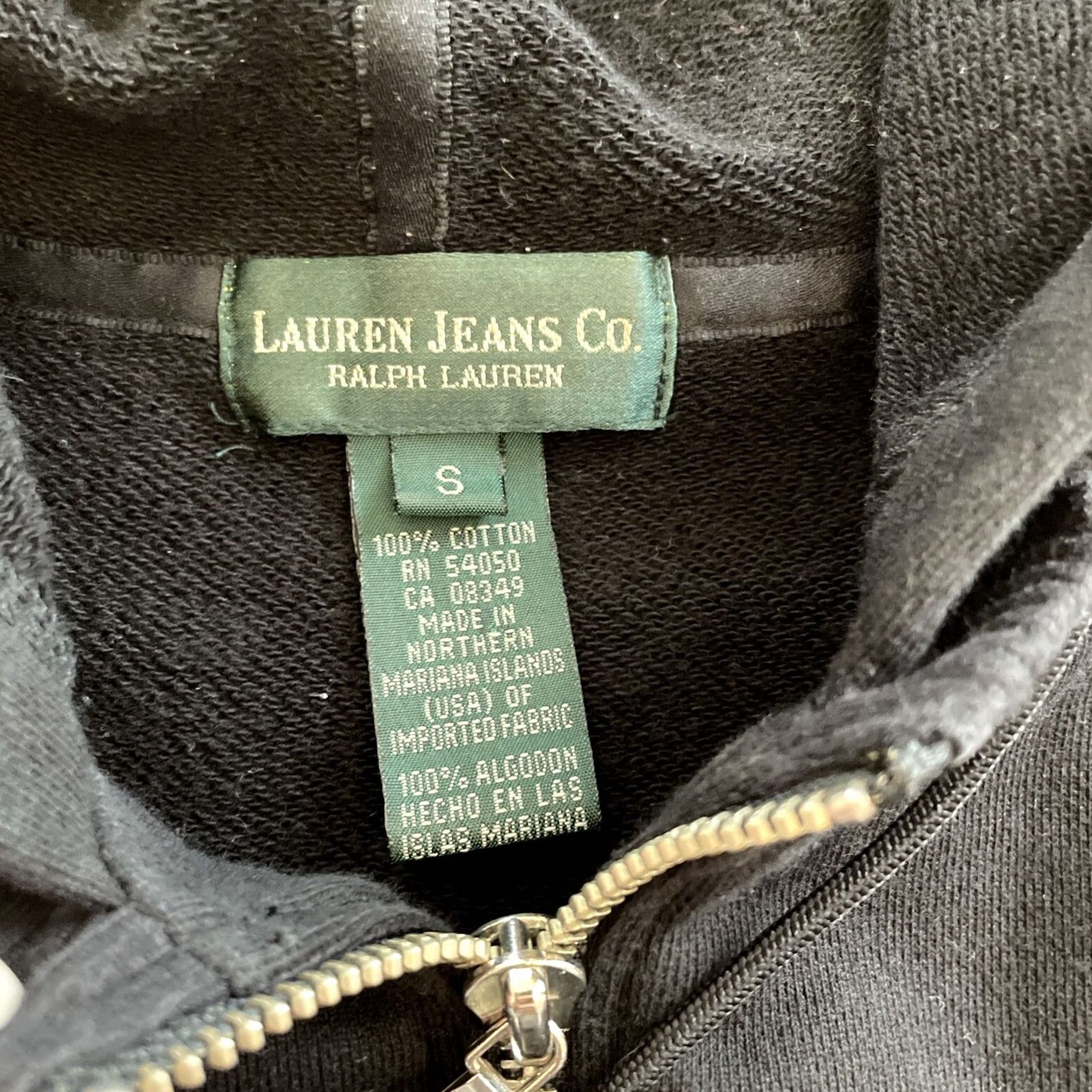 CO VINTAGE RALPH LAUREN Hooded Vest Black Cotton Zip LAUREN JEANS Co Y2K Grunge | Vest | Womens | S | Blue Size 28" / US 6 / IT 42 - 6 Thumbnail