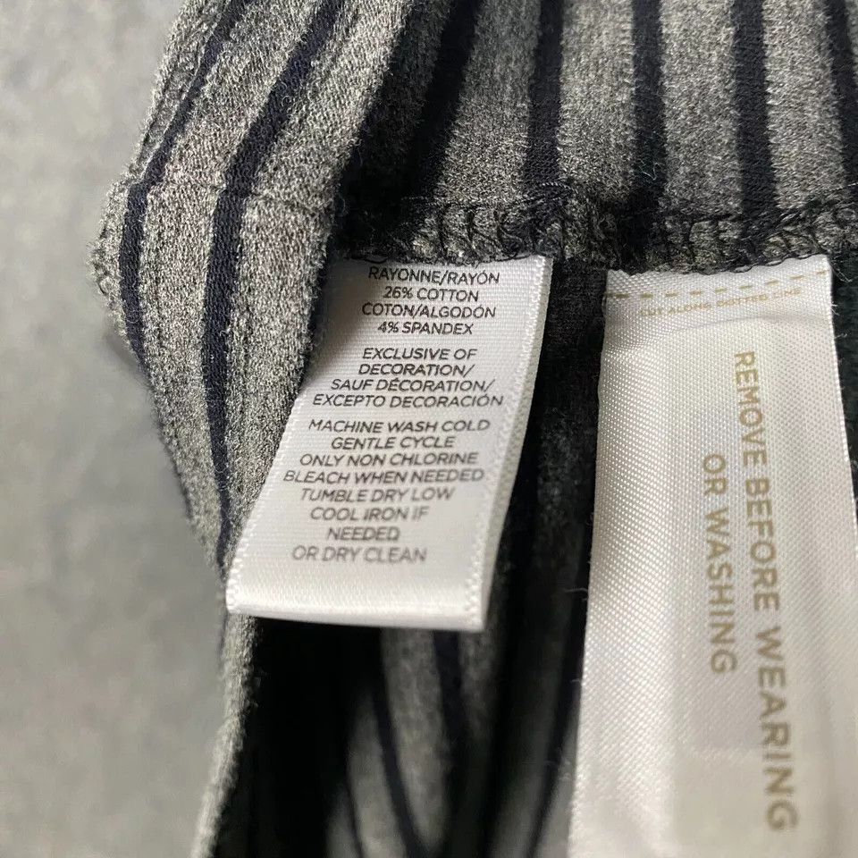 Loft LOFT Blouse Women's Small Long Sleeve Striped Gray Rayon S Size S / US 4 / IT 40 - 6 Thumbnail