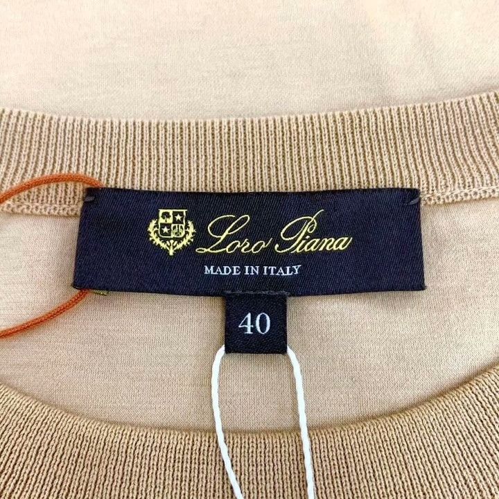 Loro Piana Loro Piana Brown Logo Embroidered Cotton T-shirt Size US M / EU 48-50 / 2 - 6 Thumbnail
