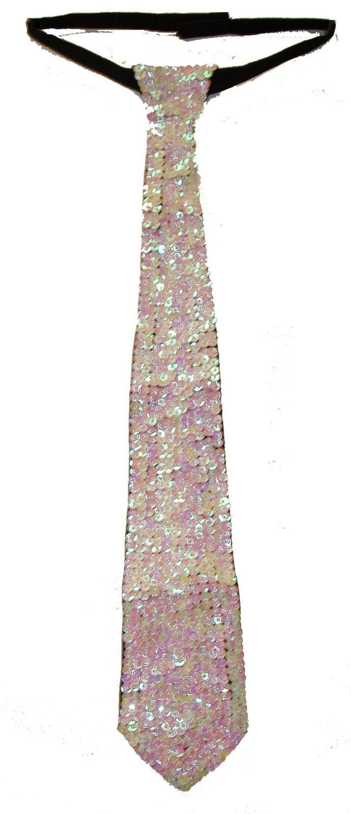 Off-White Sequin Neck Tie Opal White Adult Unisex Size ONE SIZE - 1 Preview