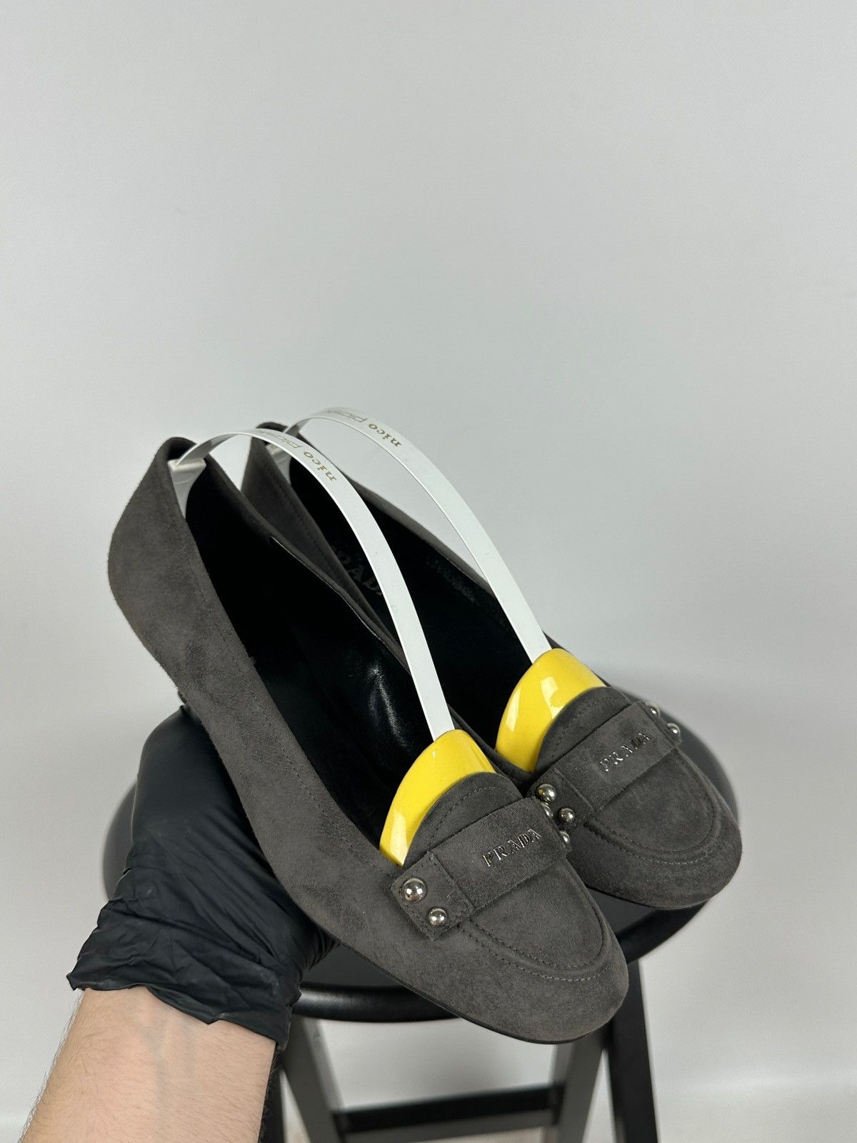 Prada Prada Gray Suede Loafers Moccasins Slip-On Shoes Size US 6.5 / IT 36.5 - 3 Thumbnail