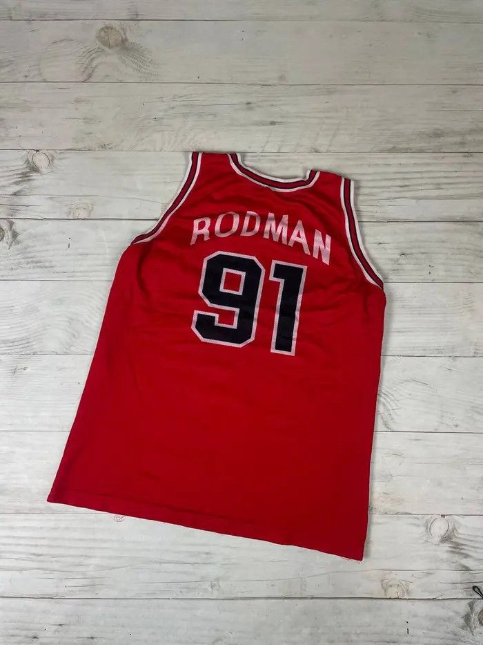Champion Vintage Champion Chicago Bulls Dennis Rodman #91 NBA Jersey Size US L / EU 52-54 / 3 - 2 Thumbnail