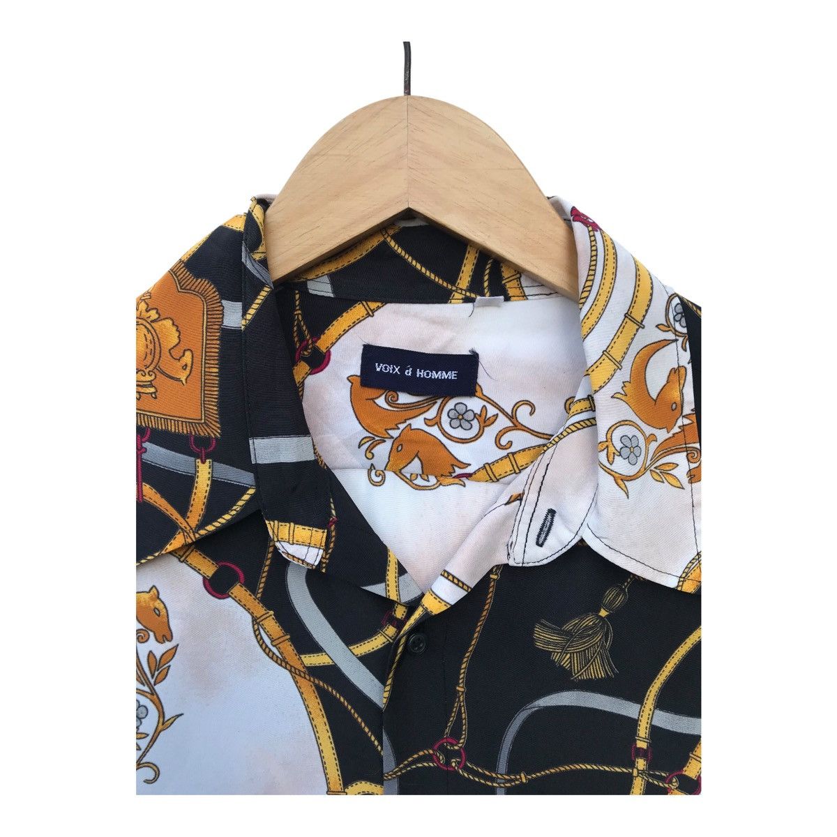 Designer Vintage Voix d Homme Chain Print Baroque Pop Art Button Down Size US L / EU 52-54 / 3 - 2 Thumbnail