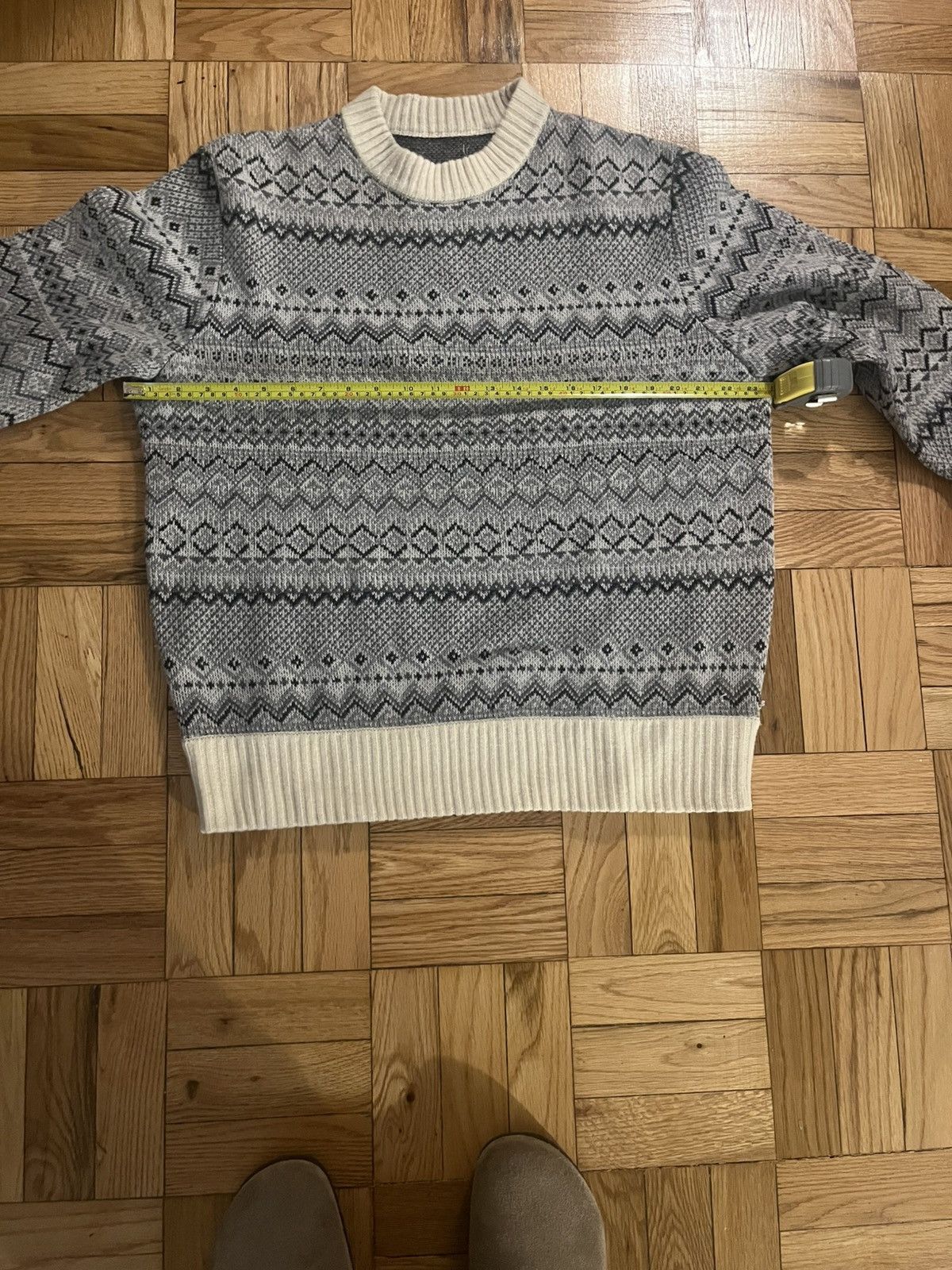 Aime Leon Dore Aime Leon Dore Grey Fair Isle Sweater Size US M / EU 48-50 / 2 - 2 Thumbnail