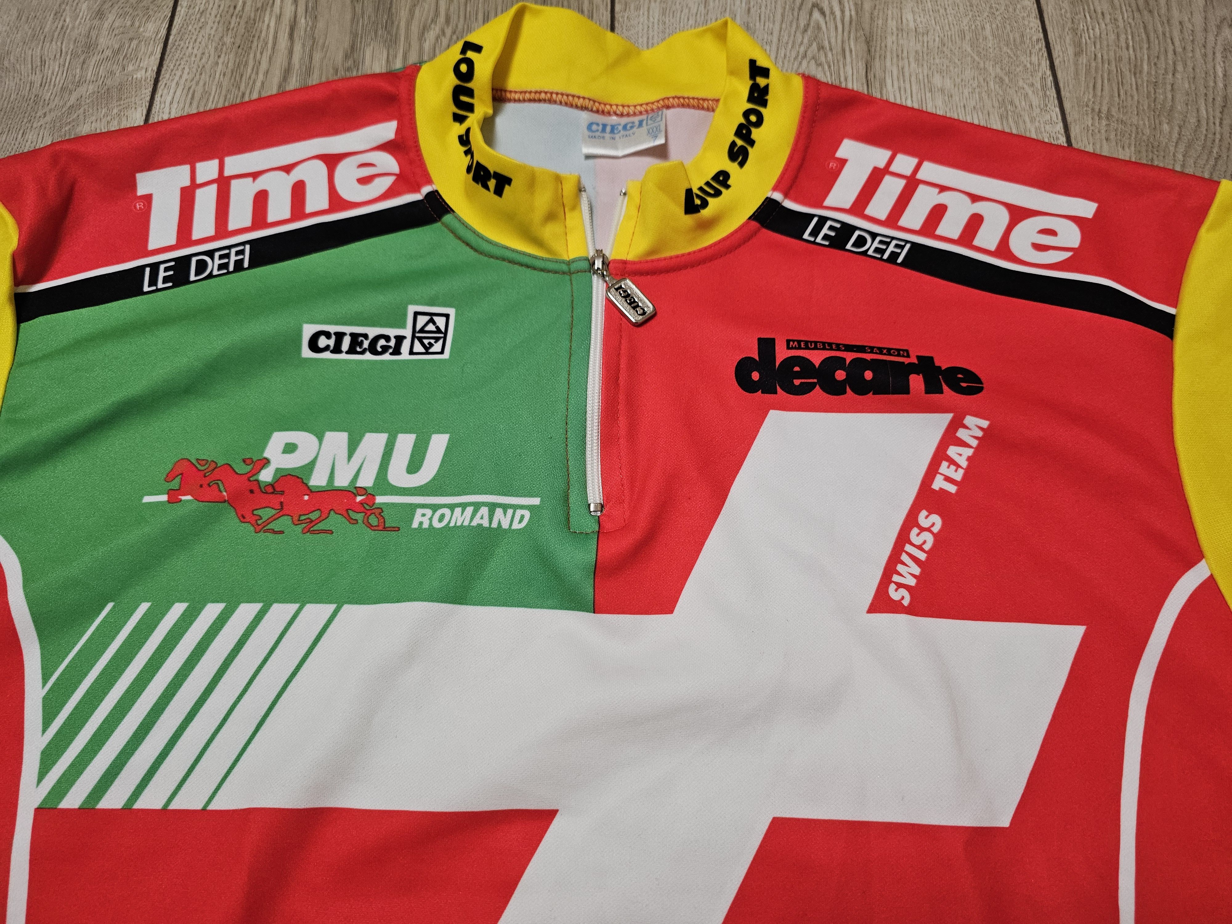 All Sport × Vintage VINTAGE SWISS TEAM CYCLING JERSEY 90s PMU ROMAND CYCLING 3XL Size US XXL / EU 58 / 5 - 3 Thumbnail