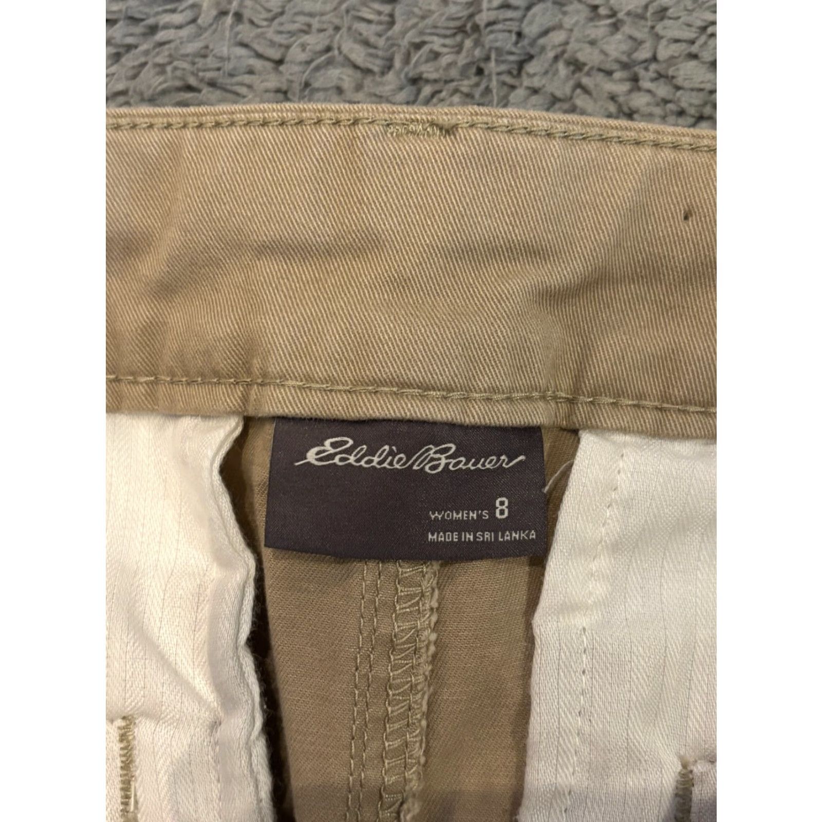 Eddie Bauer VINTAGE? No. Eddie Bauer Chino Pants Womens 8 Beige Straight Leg Stretch Casual Flat Front Size 30" / US 8 / IT 44 - 2 Thumbnail