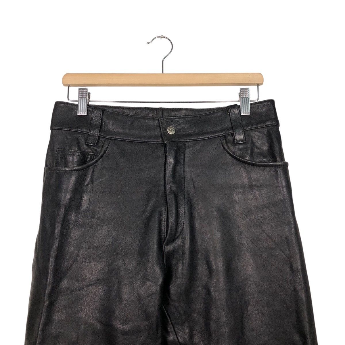 Vintage Vintage B’s Leather Black Genuine Leather Biker Pants Size US 30 / EU 46 - 4 Thumbnail