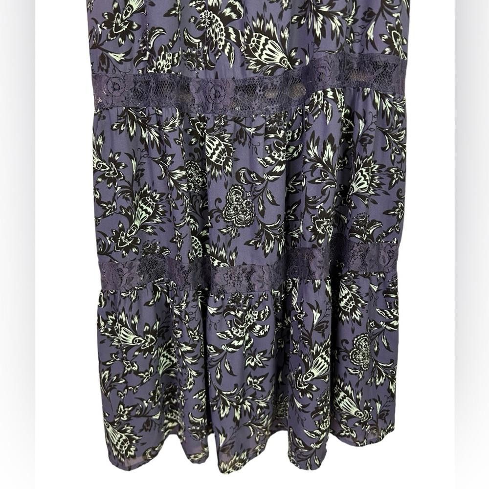 Designer Belle Sky l NWT Purple Paisley Boho Lace Maxi Dress Small Size S / US 4 / IT 40 - 2 Thumbnail