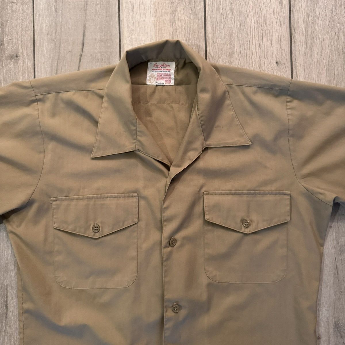 Stussy Vintage 70s Earth Tone Tan Military Cropped Pocket Button Up Size US M / EU 48-50 / 2 - 3 Thumbnail