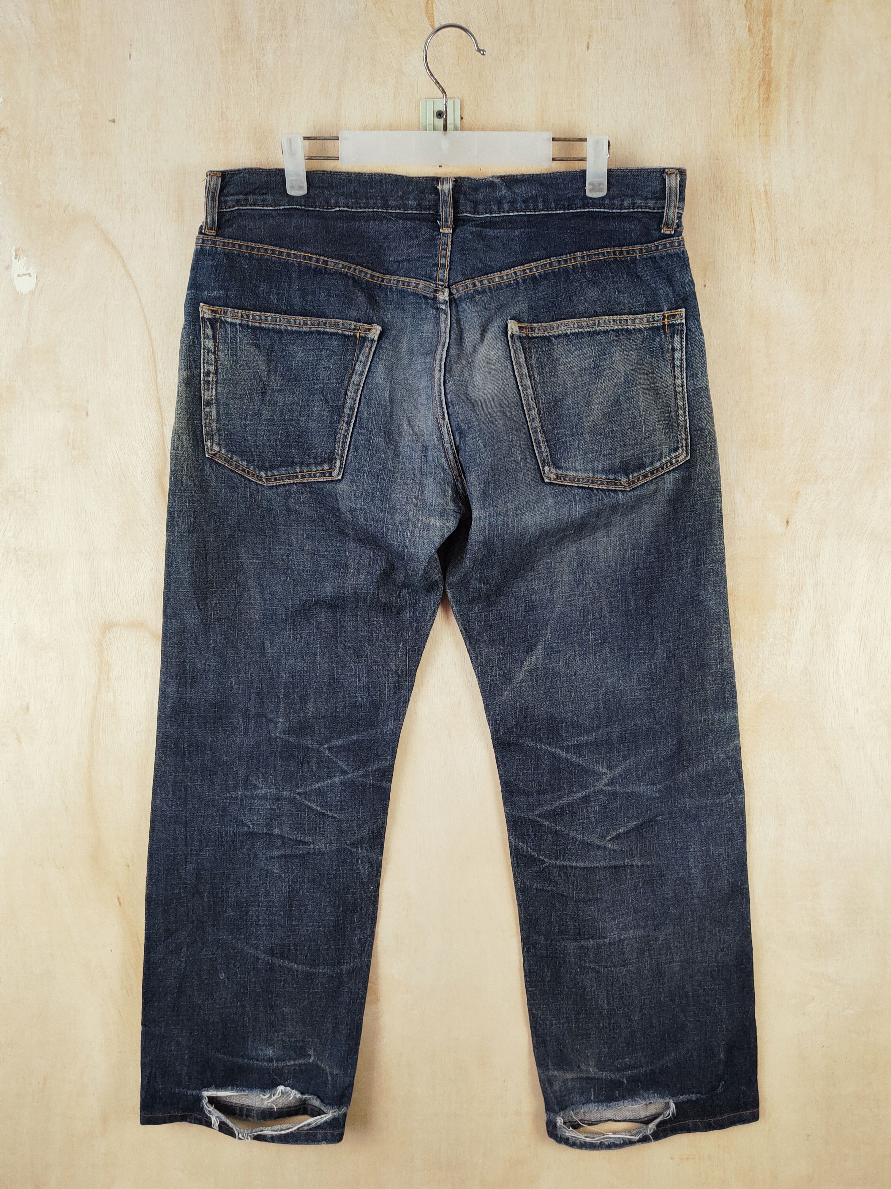 Japanese Brand Japanese Brand Blue Black Distressed Ripped Jeans #S2654 Size US 34 / EU 50 - 7 Thumbnail