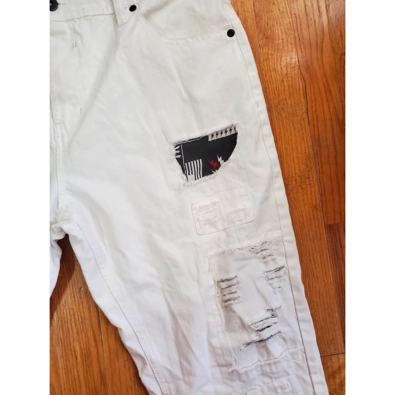 Southpole VINTAGE Southpole Jeans Patchwork White 40x32 Hip Hop 90s Grunge Denim Mens Straight Relaxed High Rise Size US 40 / EU 56 - 4 Thumbnail