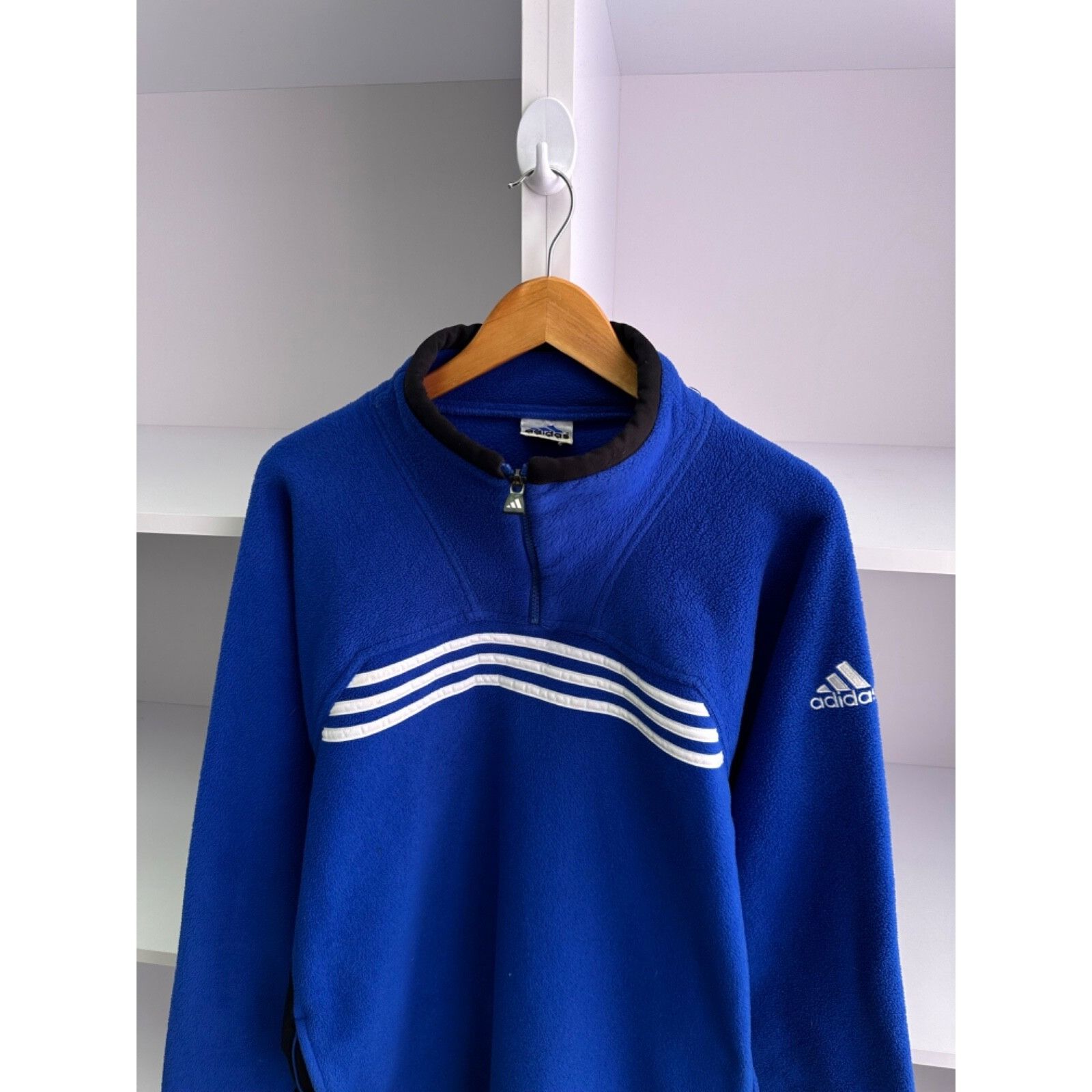 Adidas VTG Adidas Navy 99s Fleece 1/4 Zip Sweatshirt Size US XL / EU 56 / 4 - 4 Thumbnail