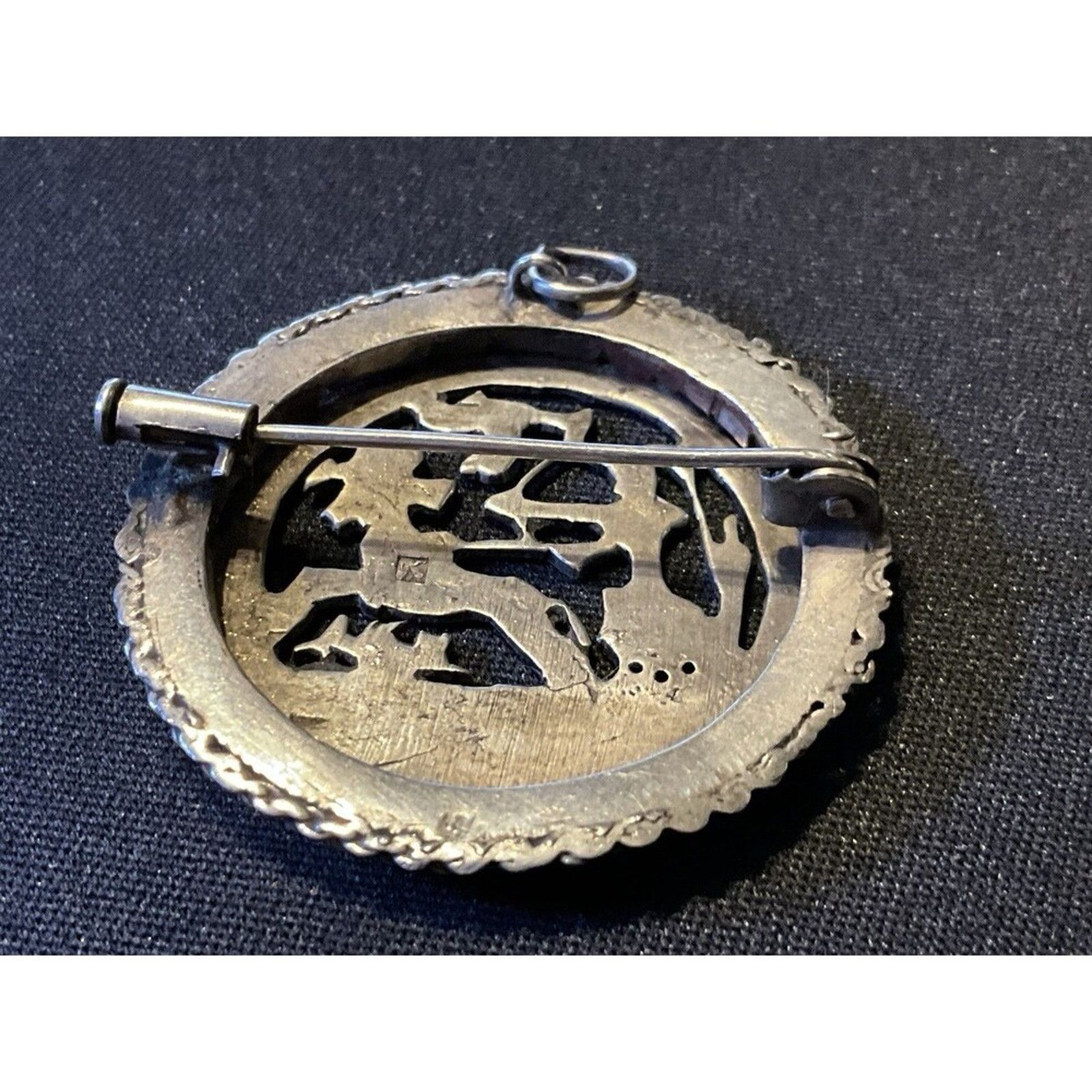 Other Sterling Vintage Egyptian Revival Brooch Tube Closure Size ONE SIZE - 6 Thumbnail