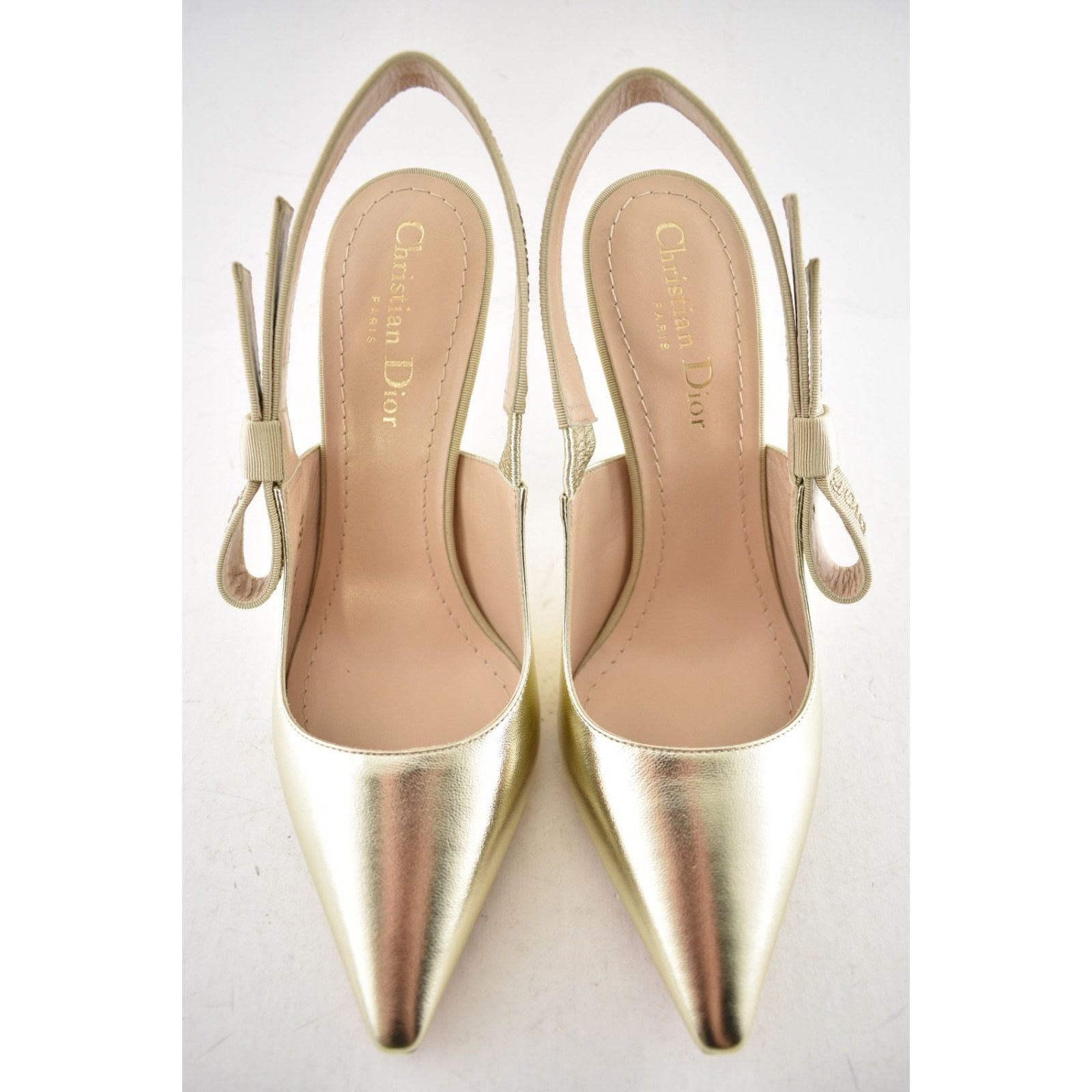 Dior Dior J'adior Light Gold Crystal Ribbon Logo Slingback Pump Size US 6.5 / IT 36.5 - 6 Thumbnail