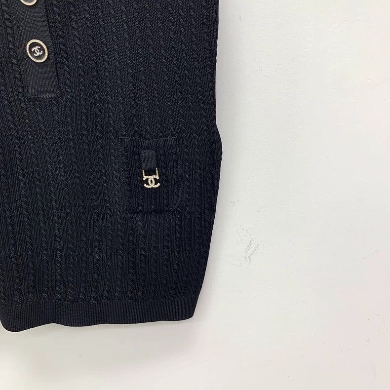Chanel Chanel Black diamond-encrusted knitted strap vest 2506-Next Size XS / US 0-2 / IT 36-38 - 4 Thumbnail