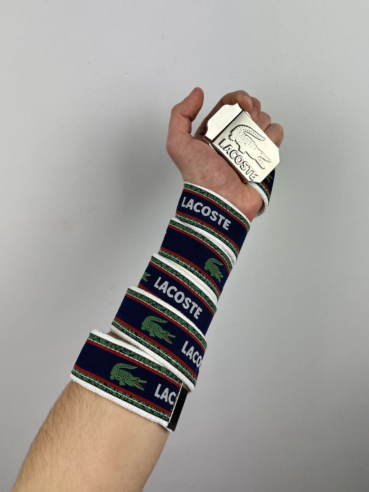 Lacoste × Vintage Vintage Y2K Lacoste Monogram Spell Logo Belt Size ONE SIZE - 1 Thumbnail