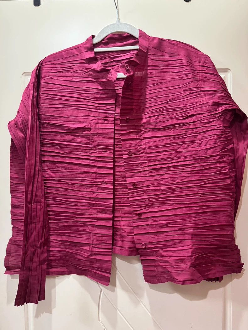 Issey Miyake Issey Miyake size:one size A high-end dark red basic shirt Size XS / US 0-2 / IT 36-38 - 2 Thumbnail