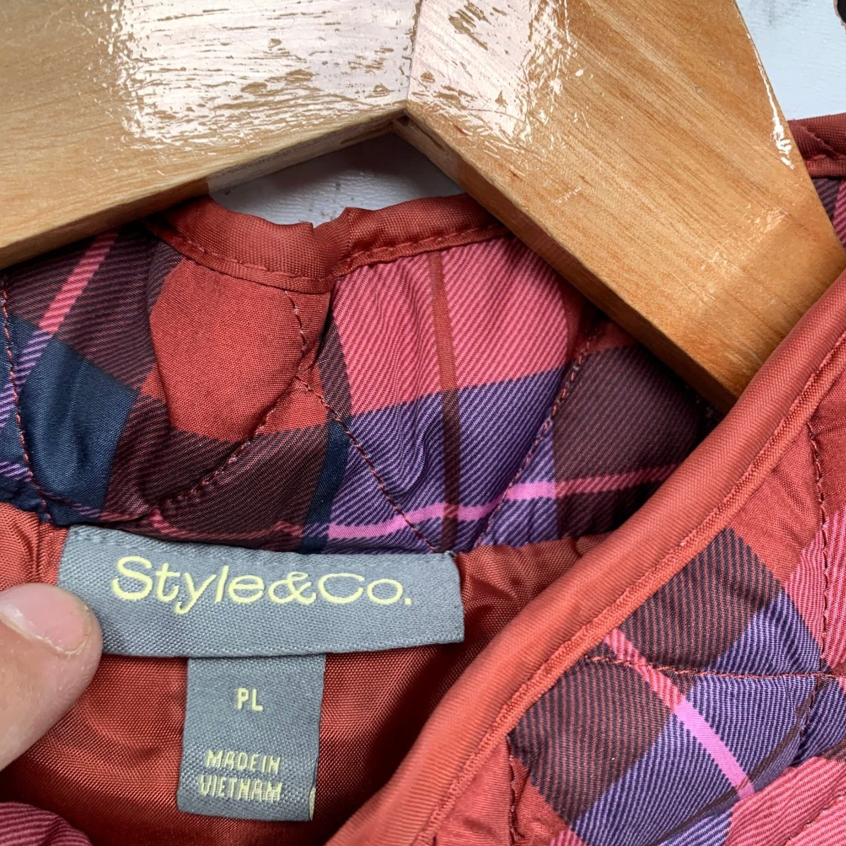 Vintage Style&co Quilted Vest Women PL Red Plaid Womens Size L / US 10 / IT 46 - 5 Thumbnail