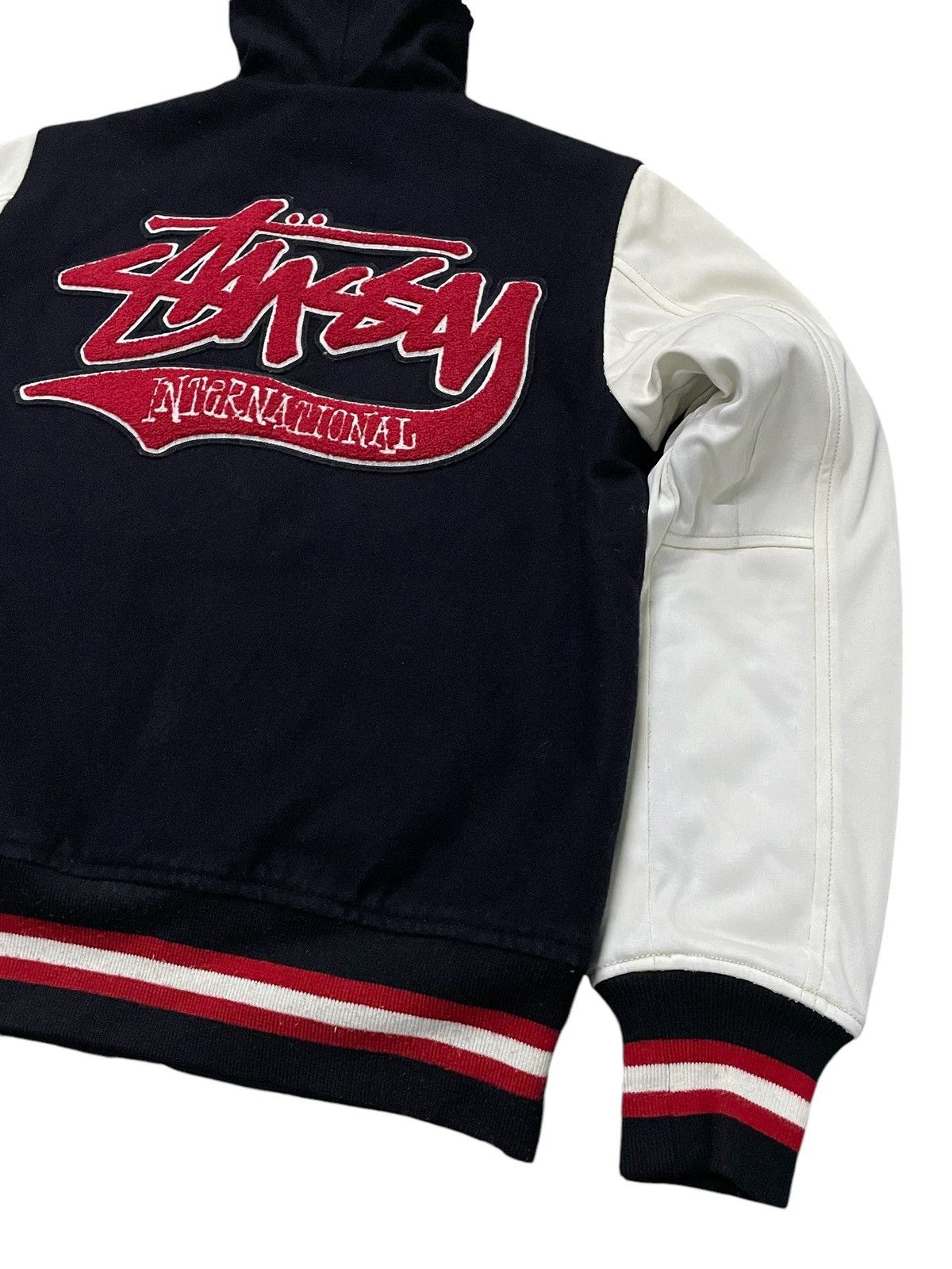 Stussy × Vintage Stussy International Tour Wool Varsity Hooded Jacket Size US S / EU 44-46 / 1 - 12 Thumbnail