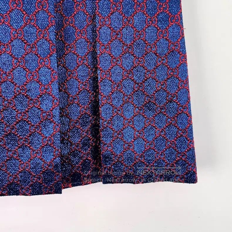 Gucci Gucci Blue logo jacquard full print casual pleated skirt s Size 25" / US 0 / IT 36 - 4 Thumbnail