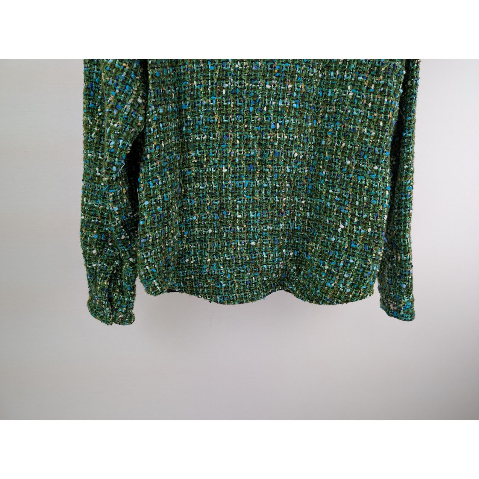Amiri o1rshd1 Boucle Overshirt Button up Shirt in Rain Forest Size US M / EU 48-50 / 2 - 14 Thumbnail