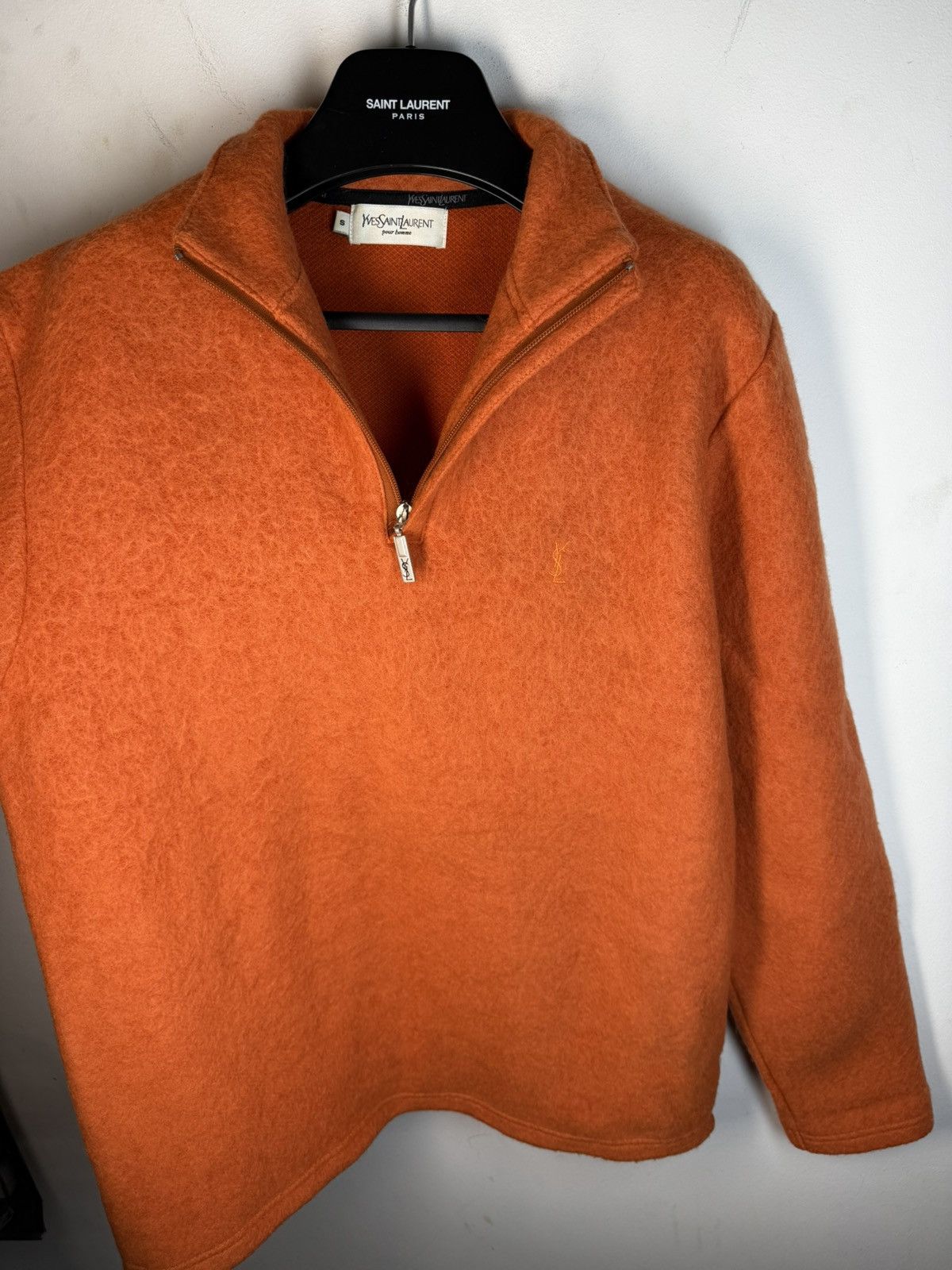 Yves Saint Laurent Wool YSL Sweatshirt 1/4 Quarter Zip Orange Soft Sweater 90s Size US S / EU 44-46 / 1 - 10 Thumbnail